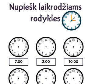 Nupiešk laikrodžiui rodykles