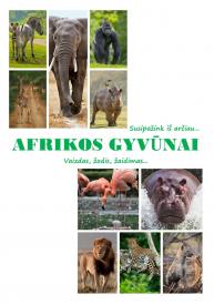 Pažinimo kortelės. AFRIKOS GYVŪNAI. Vaizdas, žodis, žaidimas.