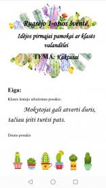 Rugsėjo pirmosios pamoka. Tema - KAKTUSAI