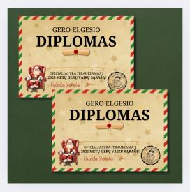 Gero elgesio diplomas nuo Kalėdų senelio