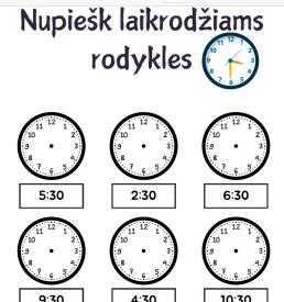 Nupiešk laikrodžiui rodykles