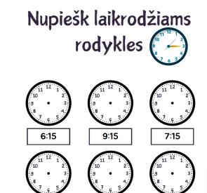 Nupiešk laikrodžiui rodykles
