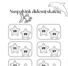 Nuspalvink didesnį skaičių