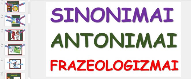 Sinonimai Antonimai Fraziologizmai