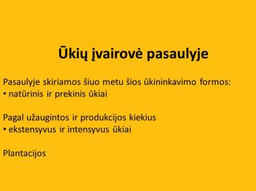 Ūkių įvairovė pasaulyje ir Lietuvoje
