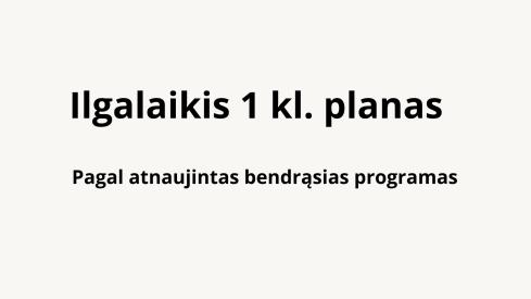 Ilgalaikis 1 kl. pamokų planas 