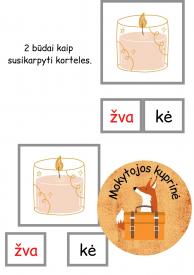 Skaitymo kortelės žodžiai su priebalsine samplaika