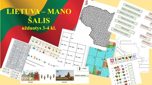 LIETUVA - MANO ŠALIS. Užduotys 3-4 kl.