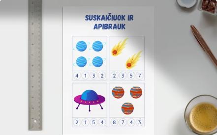 Skaičiuok ir apibrauk