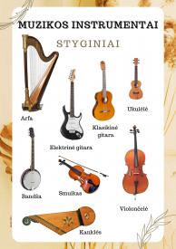 Muzikos instrumentų plakatai atsispausdinimui