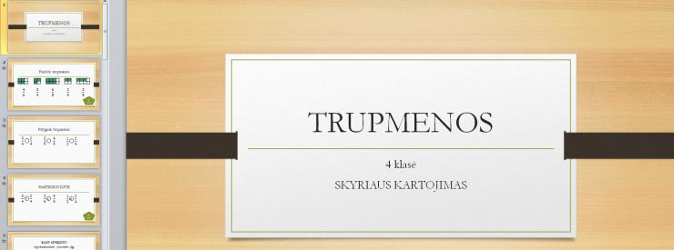 Trupmenos. Skyriaus kartojimas