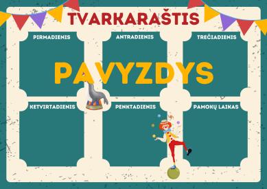 Plakatas - pamokų tvarkaraštis