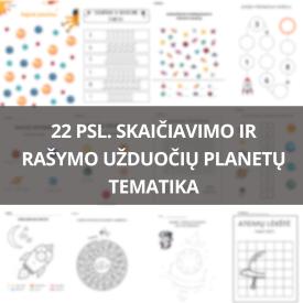 PLANETŲ UŽDUOČIŲ RINKINYS VAIKAMS NUO 4 IKI 6 METŲ