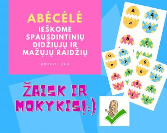 ABĖCĖLĖ. Ieškome didžiųjų ir mažųjų raidžių