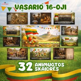 Animuotos skaidrės apie Vasario 16-ąją
