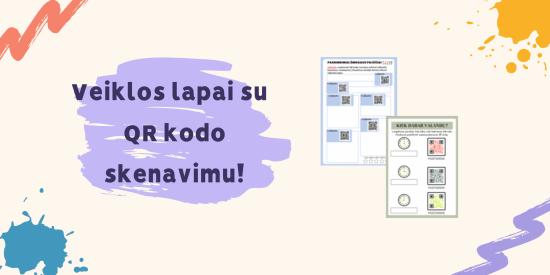 Veiklos lapai su QR kodo skenavimu