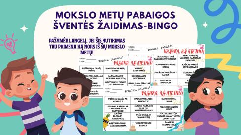 BINGO žaidimas mokslo metų baigimo proga