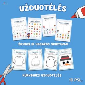 Skaidrės ir užduotėlės apie žiemą