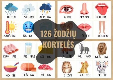 Žodžių kortelės, dėlionė
