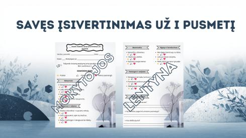 Mokinio įsivertinimas už I pusmetį