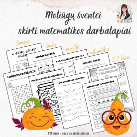 Moliūgų šventei skirti matematikos užduočių lapai