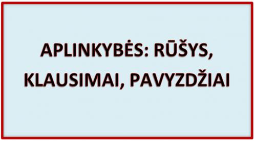 APLINKYBĖS: RŪŠYS, KLAUSIMAI