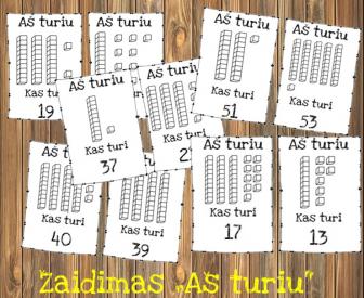 Matematikos žaidimo kortelės