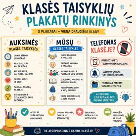 Klasės taisyklių plakatų rinkinys