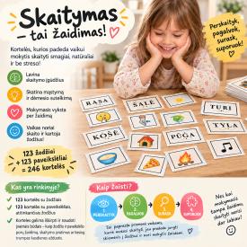 Skaitymo kortelės perskaityk ir surask