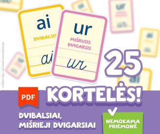 Kortelės spausdinimui. Dvigarsiai