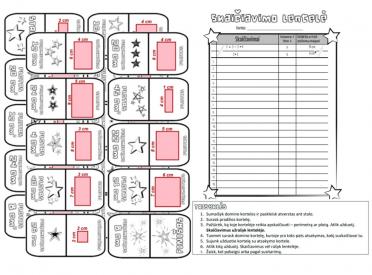 Ploto ir perimetro skaičiavimas DOMINO ŽAIDIMU