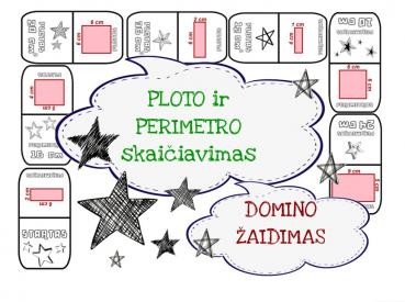 Ploto ir perimetro skaičiavimas DOMINO ŽAIDIMU