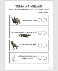 Dinozaurų užduotėlės