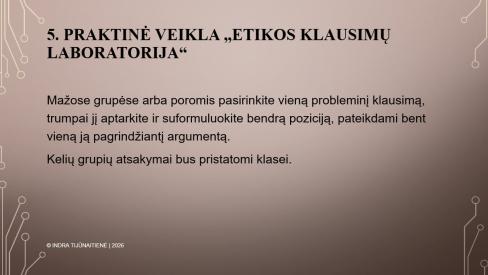 Ko mokysimės šiais metais - nemokama etikos pamoka III gimnazijos klasei
