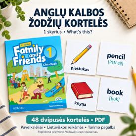 Family and Friends 1 dalis, 1 skyrius, anglų kalbos žodžių kortelės, Whats this