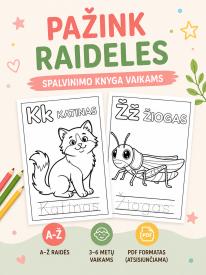 Edukacinė spalvinimo knyga. Pažink raideles