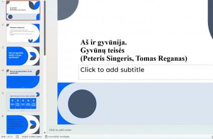 Pamokos teorinė dalis Aš ir gyvūnija 7-9 kl.