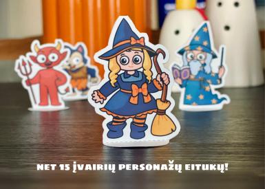 Helovyno stalo žaidimas su klausimais, užduotimis ir eitukais