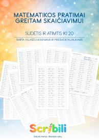Sudėtis ir atimtis iki 20 - matematikos pratimai