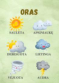 Metų laikai, mėnesiai, savaitės dienos bei oras