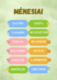 Metų laikai, mėnesiai, savaitės dienos bei oras