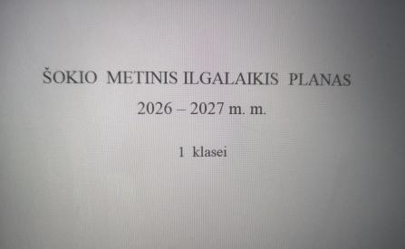 Šokio metinis ilgalaikis planas 1 klasei