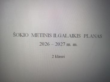 Šokio metinis pamokų planas 2 klasei. 
