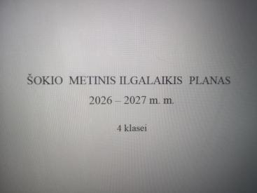 Šokio metinis ilgalaikis planas 4 klasei