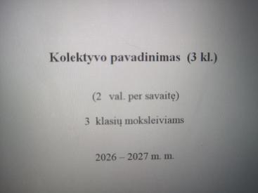 Šokio būrelio metinis planas 3 klasei