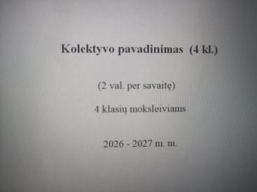 Šokio būrelio pamokų planai 4 klasei
