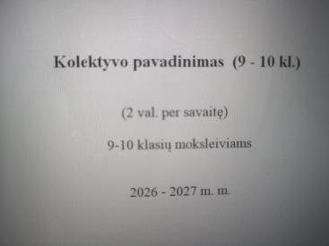 Metinis šokio būrelio pamokų planas 9-10kl.