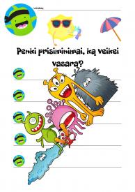 Penki prisiminimai ką veikei vasarą