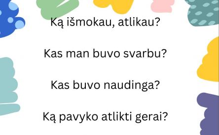 Klausimai pamokos refleksijai