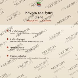 Knygos skaitymo diena rugsėjo 6 d.: 2 pristatymai ir 8 užduočių lapai, 1-8 klasėms